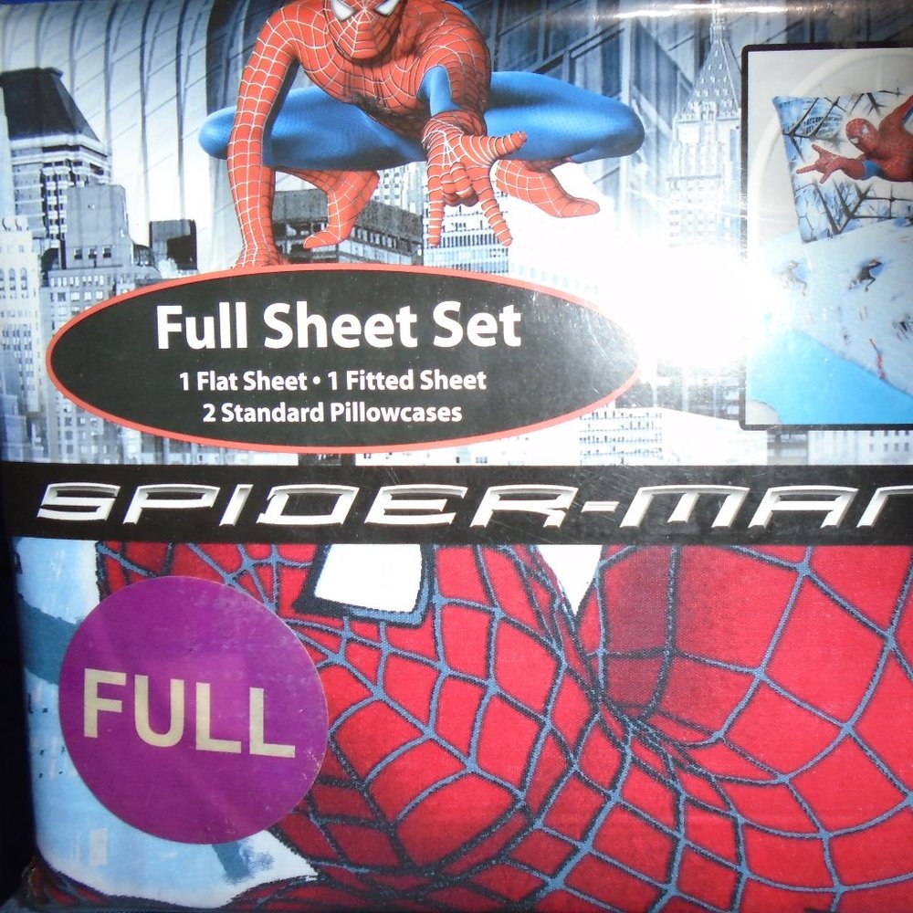 SPIDER-MAN 3 Movie Merchandise 4 piece Full Sheet Set - Marvel Comics Spider-Man